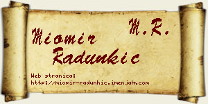 Miomir Radunkić vizit kartica